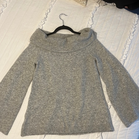 Ann Taylor Sweaters - Ann Taylor small Grey cowl neck sweater with bell sleeves
